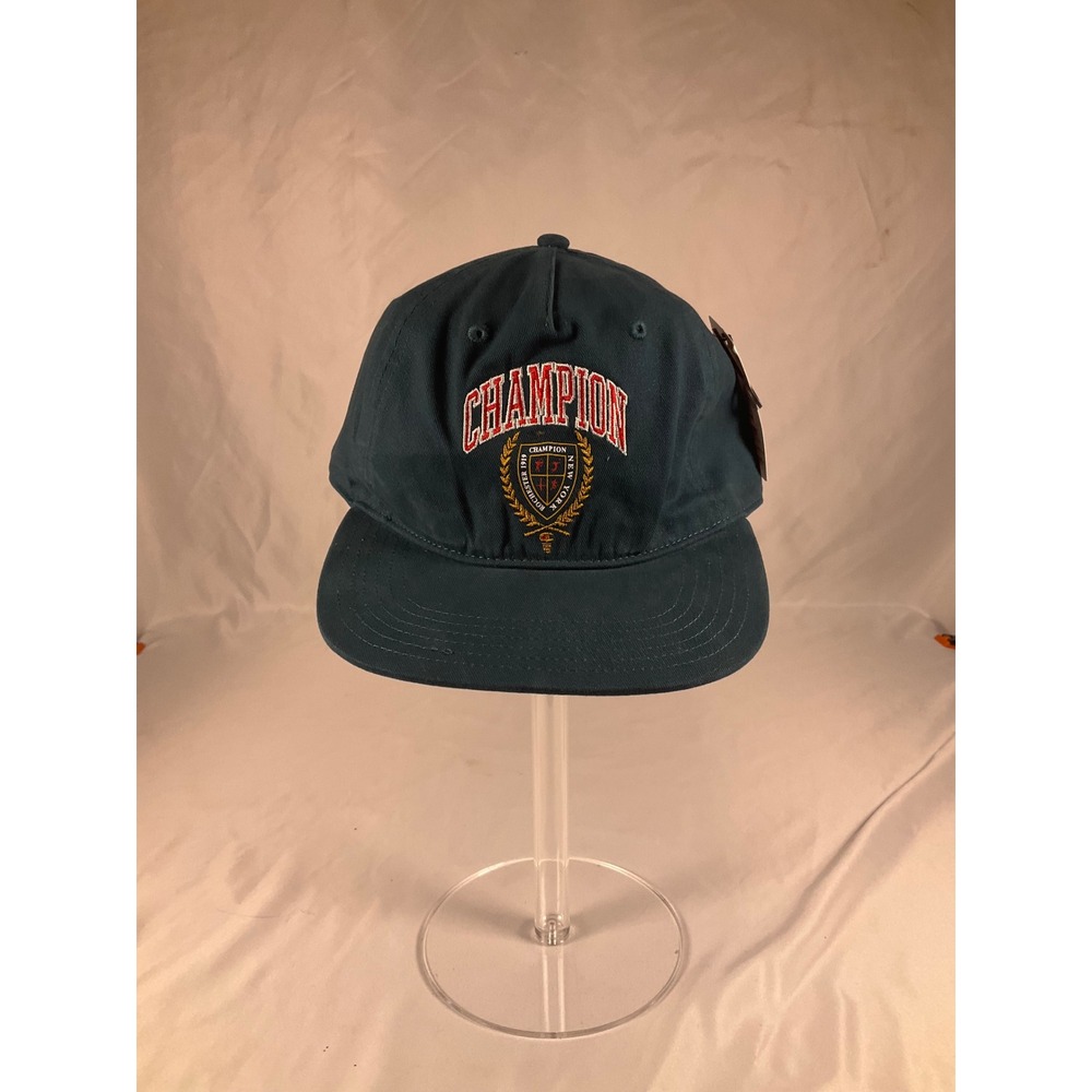 Champion Mens Collegiate Crest Snapback Hat Teal Green Embroidered Baseball Cap